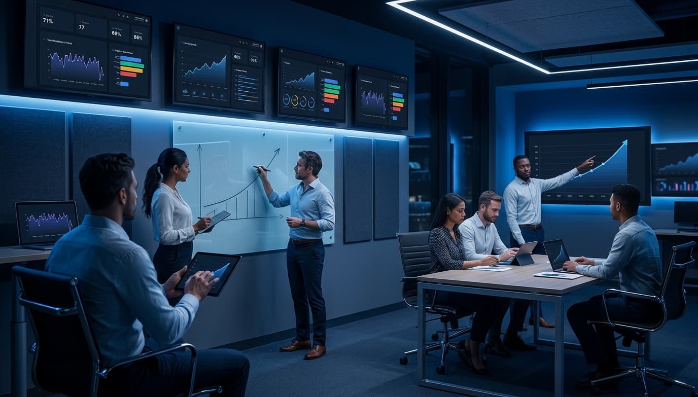 A SaaS sales team practicing product demos in Frontline Coach
